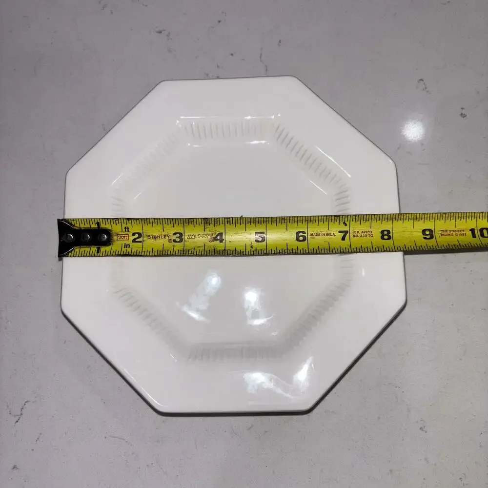 Set of 4 Vintage Nikko Classic White Octagonal Salad Plates